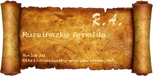 Ruzsinszky Arnolda névjegykártya